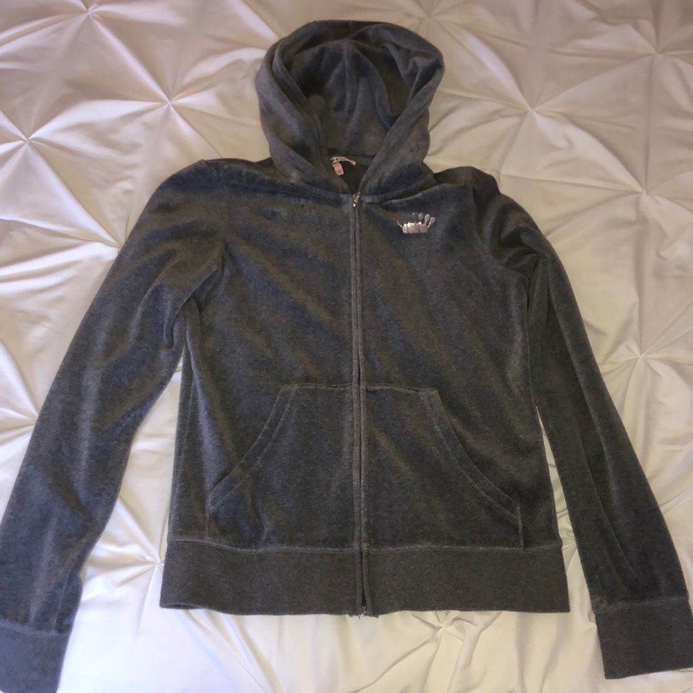 Juicy Couture Grey Zip Up Hoodie (M)